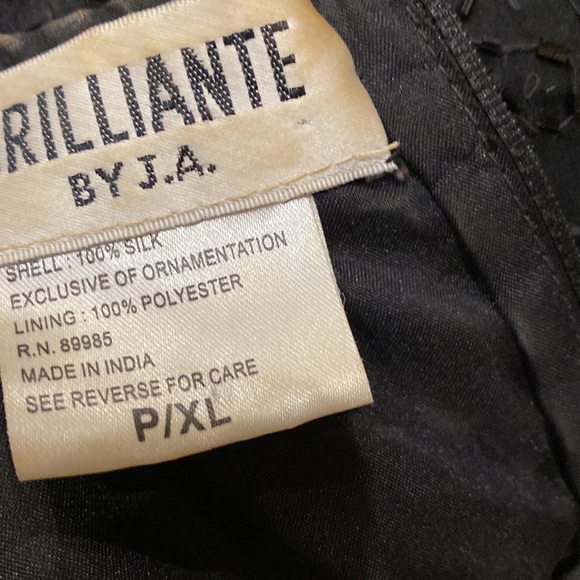 Vintage BRILLIANTE 100% SILK Beaded Cocktail Gown With Attached Jacket  size PXL - Picture 10 of 10